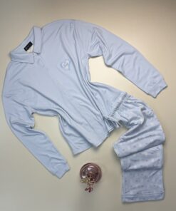 Pyjama boutonné haut manche longue " Bleu "