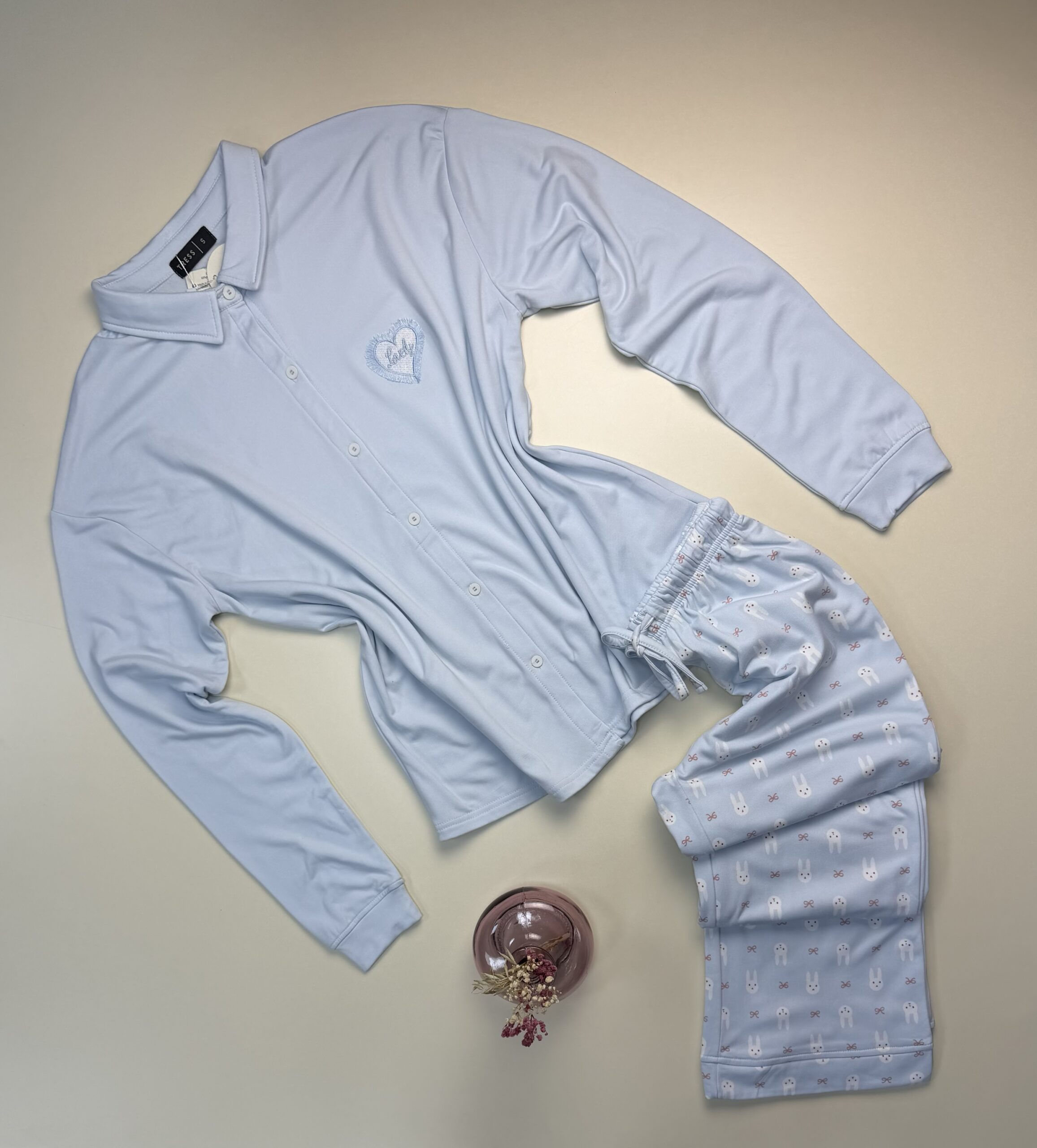 Pyjama boutonné haut manche longue " Bleu "