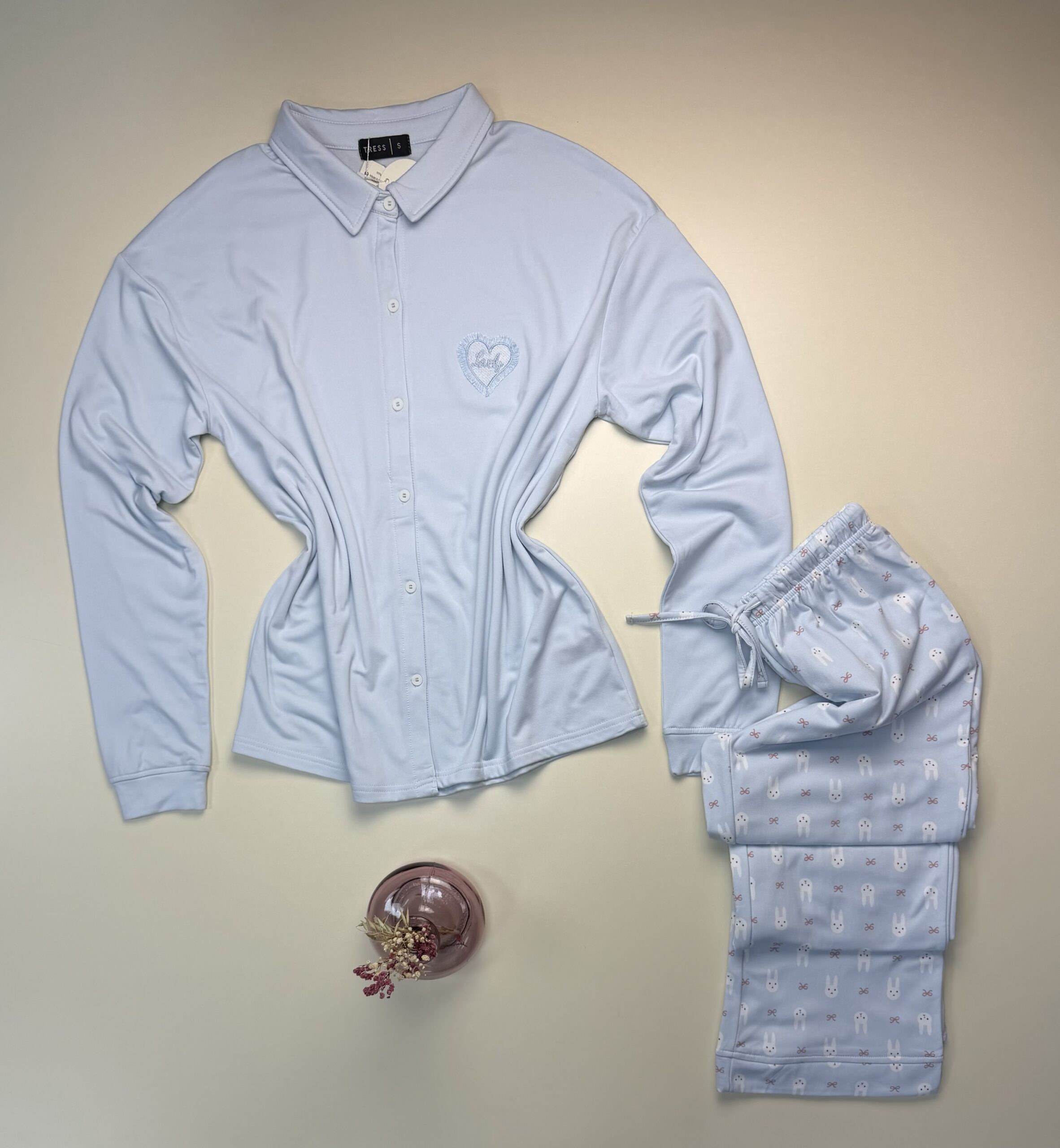 Pyjama boutonné haut manche longue " Bleu " – Image 3