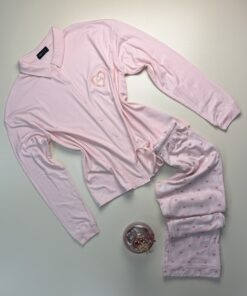 Pyjama boutonné haut manche longue " Rose "