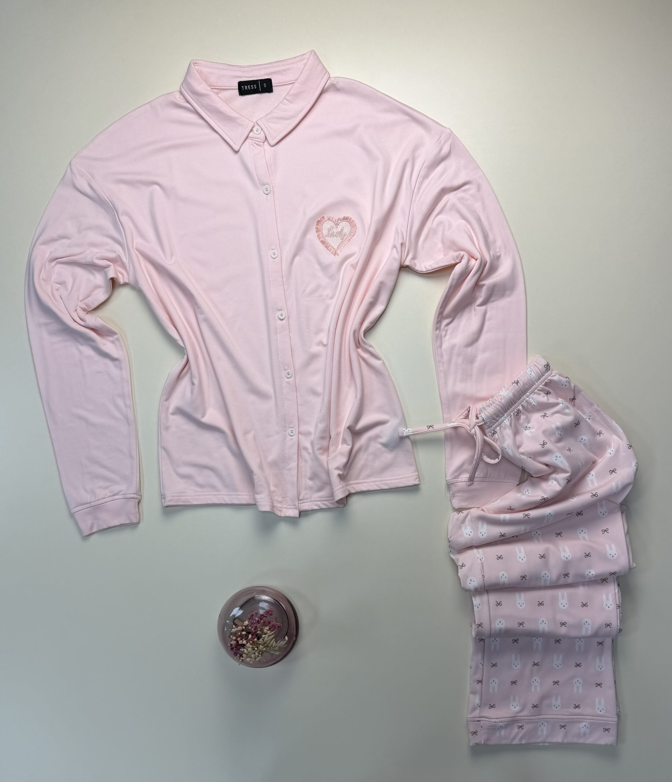 Pyjama boutonné haut manche longue " Rose " – Image 3