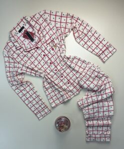 Pyjama boutonnée " cœur vert "