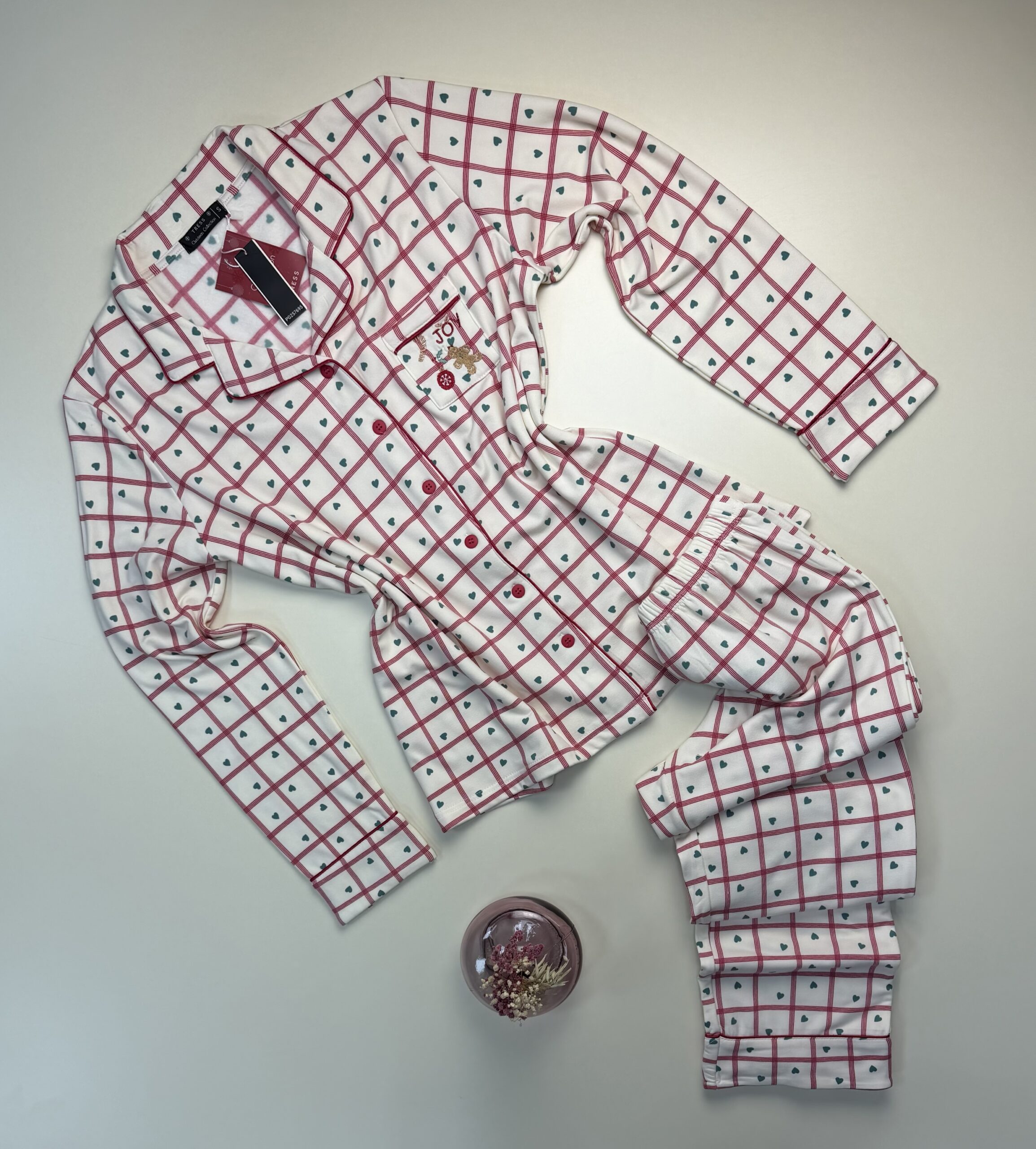 Pyjama boutonnée " cœur vert "