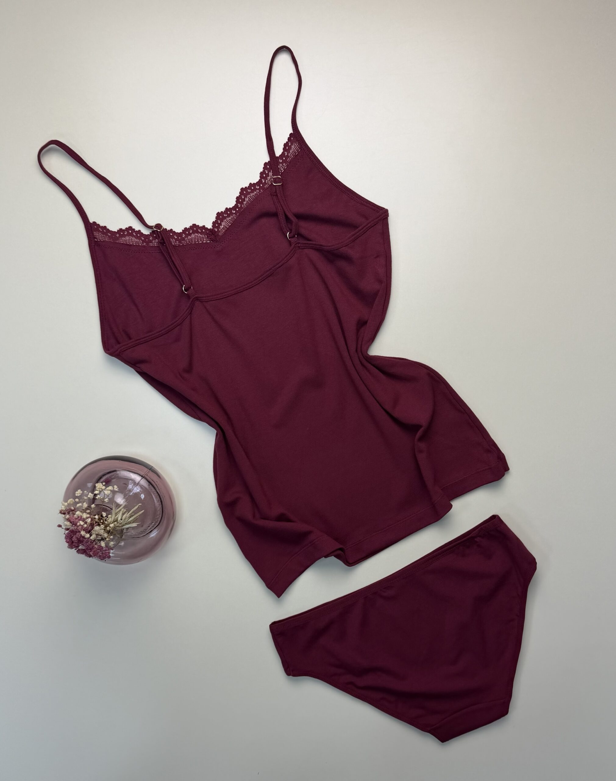 Bustier avec bas " H " - Bordeaux - – Image 2