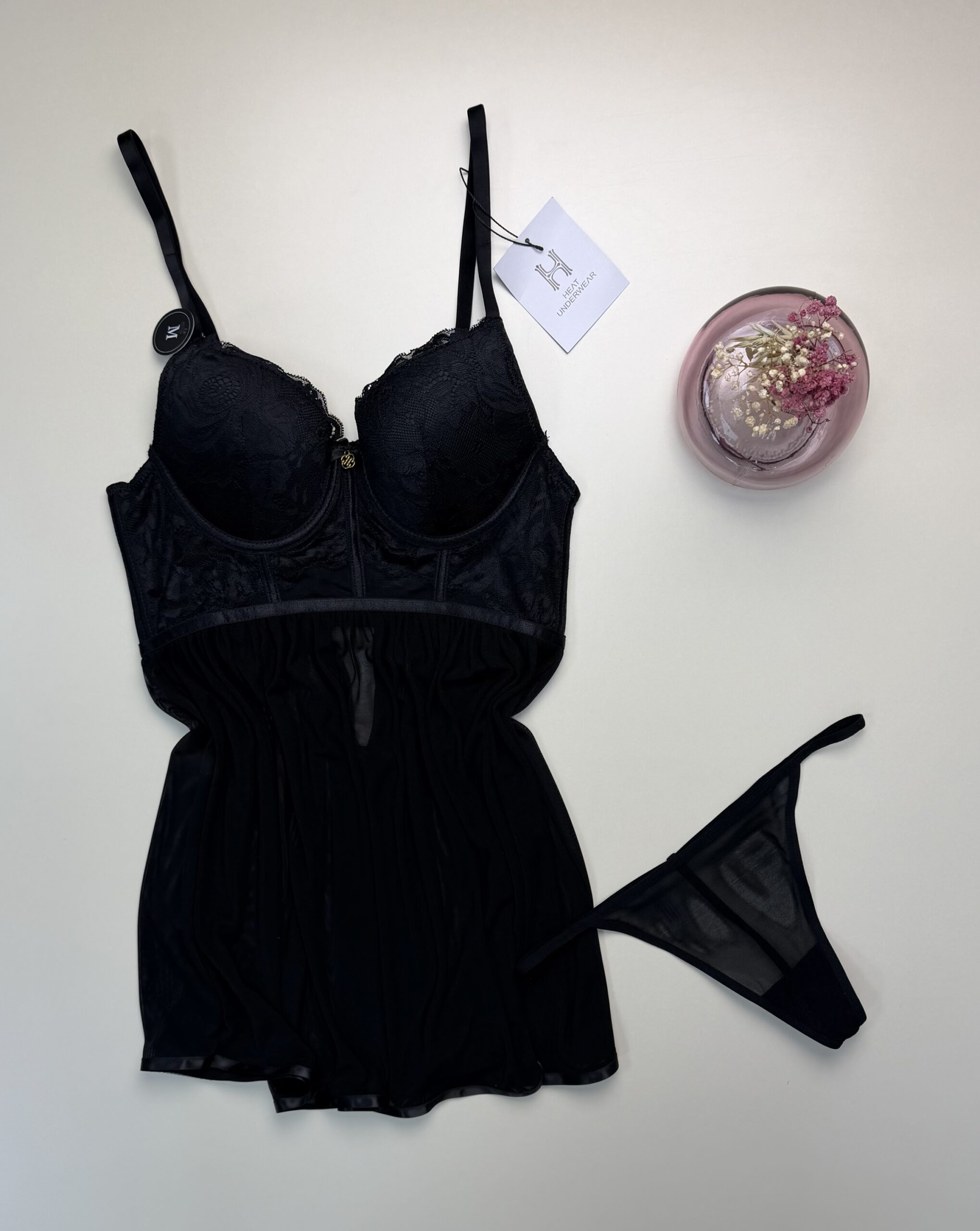 Nuisette + bas H " Noir "