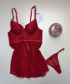 Nuisette + bas H " Rouge "