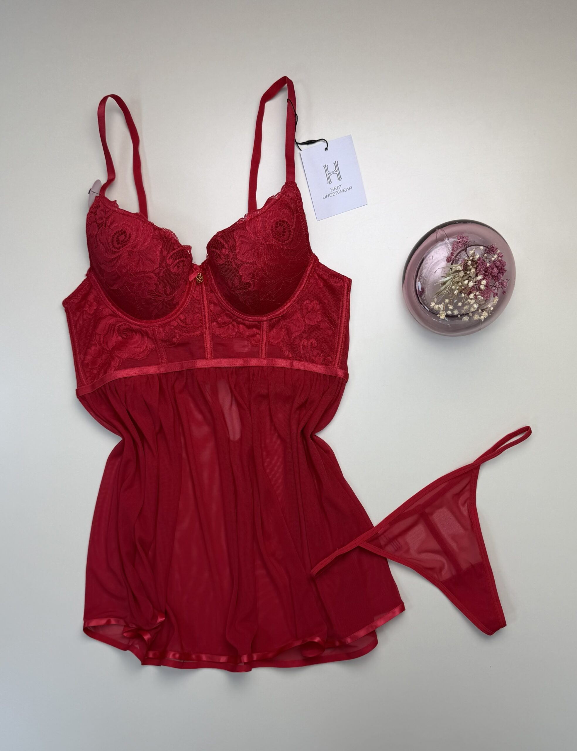 Nuisette + bas H " Rouge "