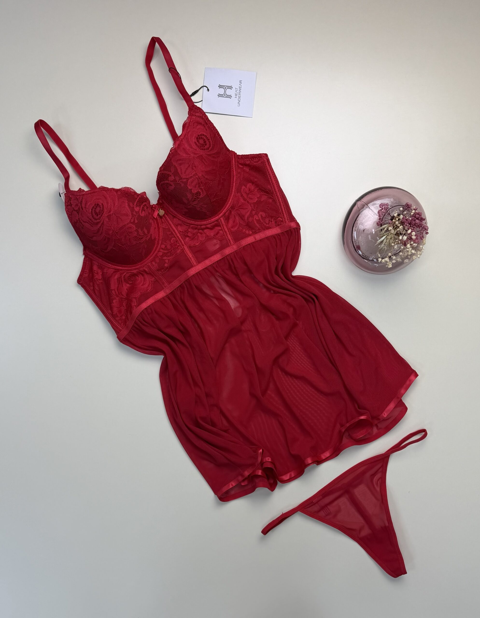 Nuisette + bas H " Rouge " – Image 2