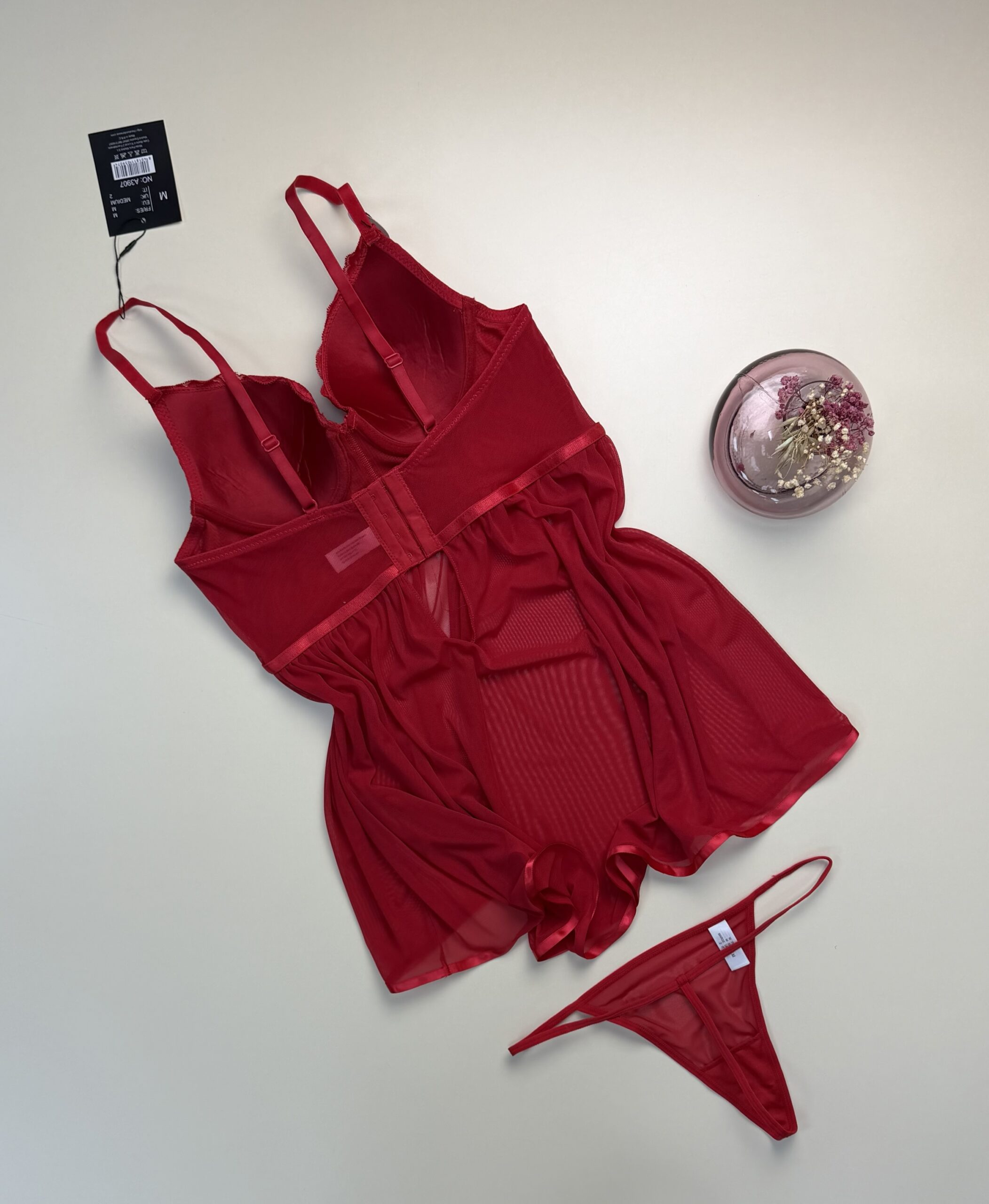 Nuisette + bas H " Rouge " – Image 3