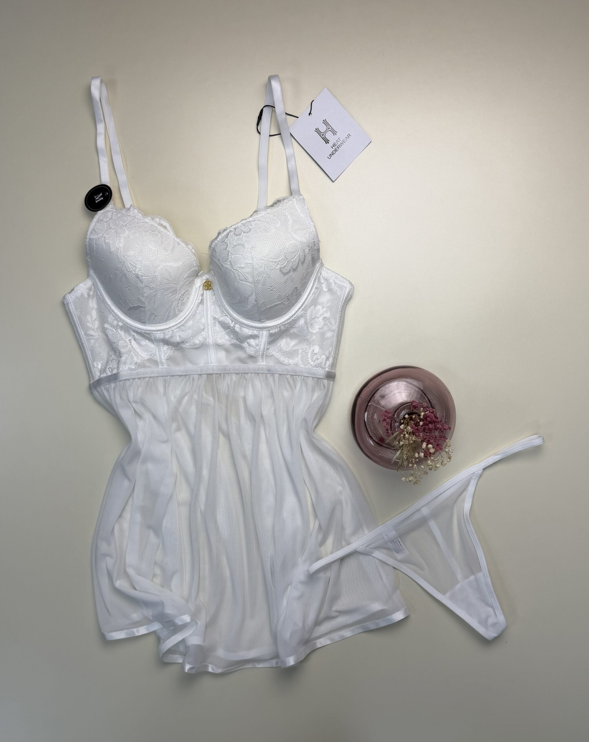 Nuisette + bas H " Blanc "