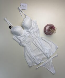 Alternative view of Nuisette + bas H " Blanc "