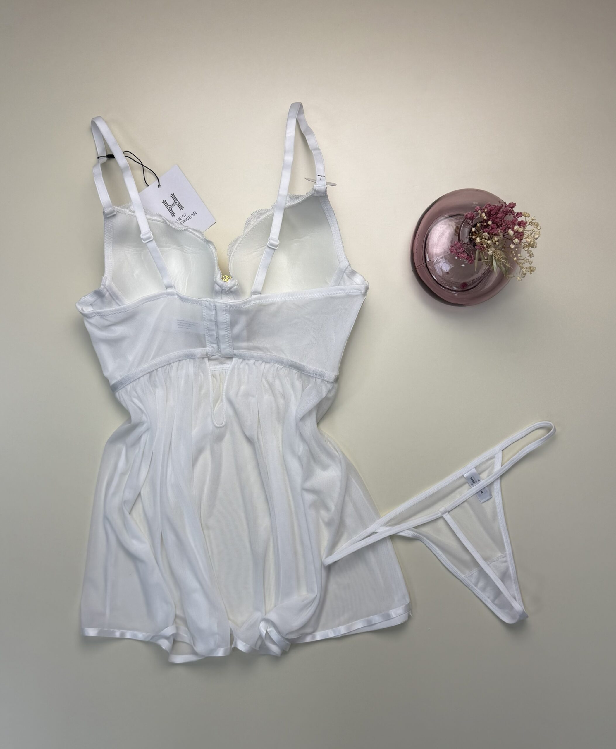 Nuisette + bas H " Blanc " – Image 3