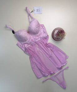 Alternative view of Nuisette + bas H " Rose "