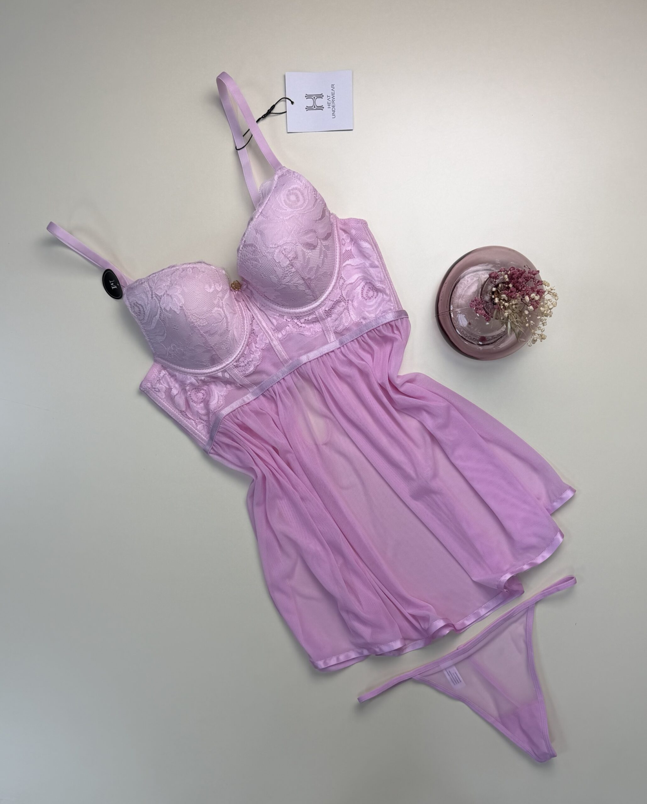 Nuisette + bas H " Rose " – Image 2