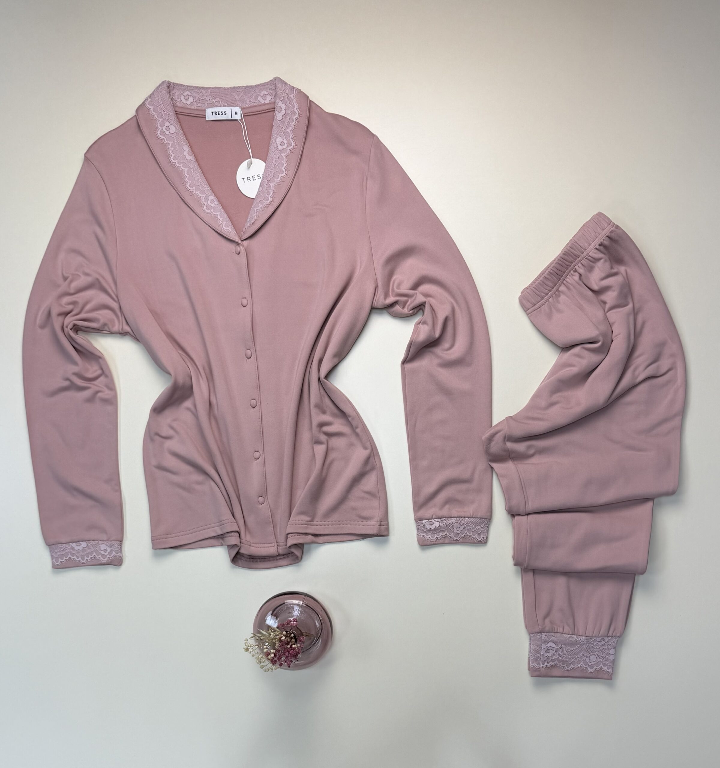 Pyjama haut manche longue boutonné " Rose " – Image 3