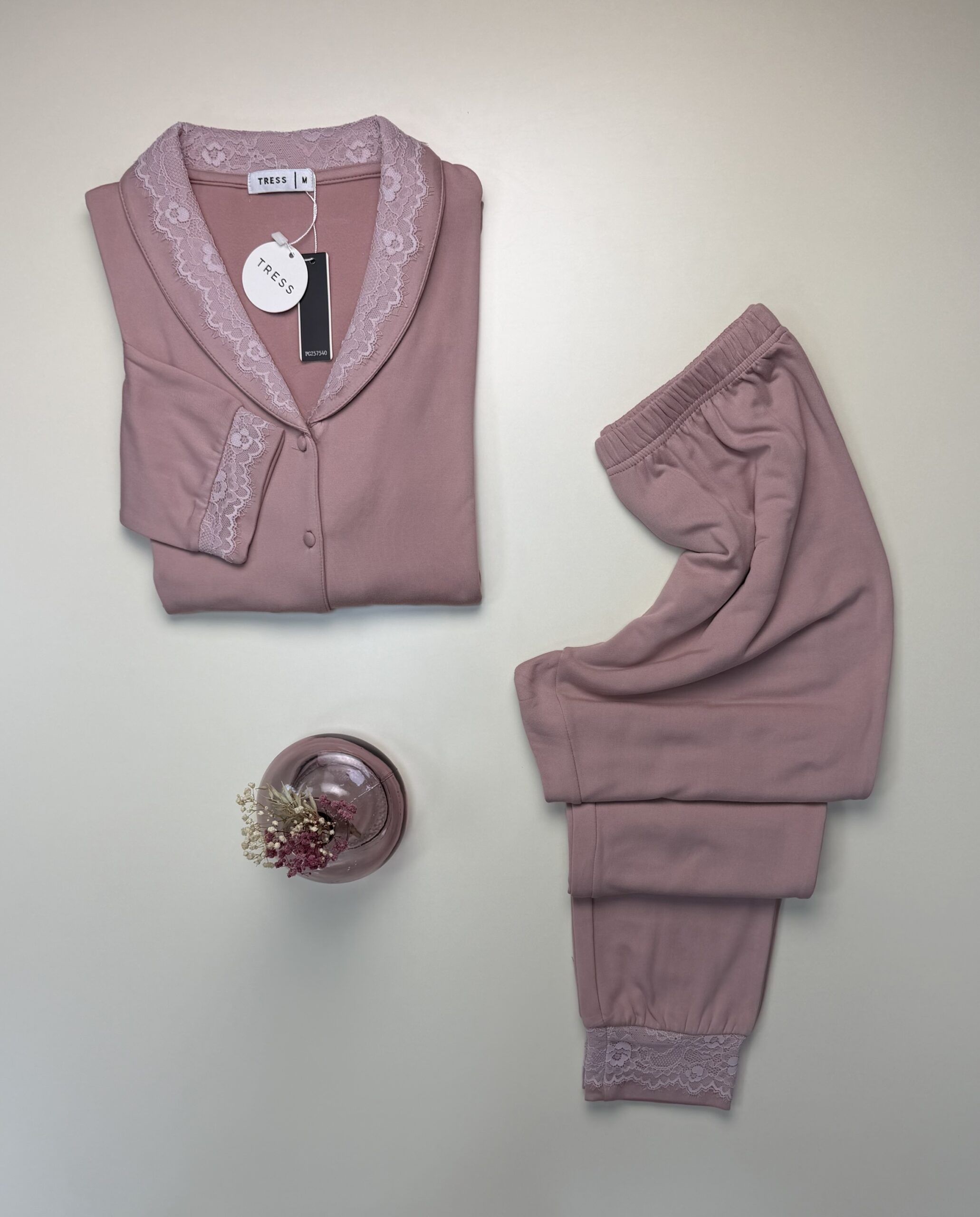 Pyjama haut manche longue boutonné " Rose " – Image 2