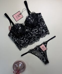 Ensemble 2 pcs corset " Noir  "