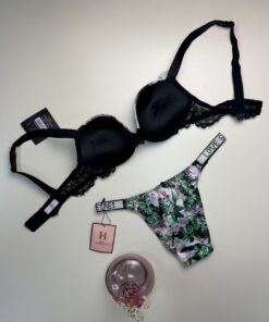 Alternative view of Ensemble 2pcs -Push up- "Vert à fleurs"