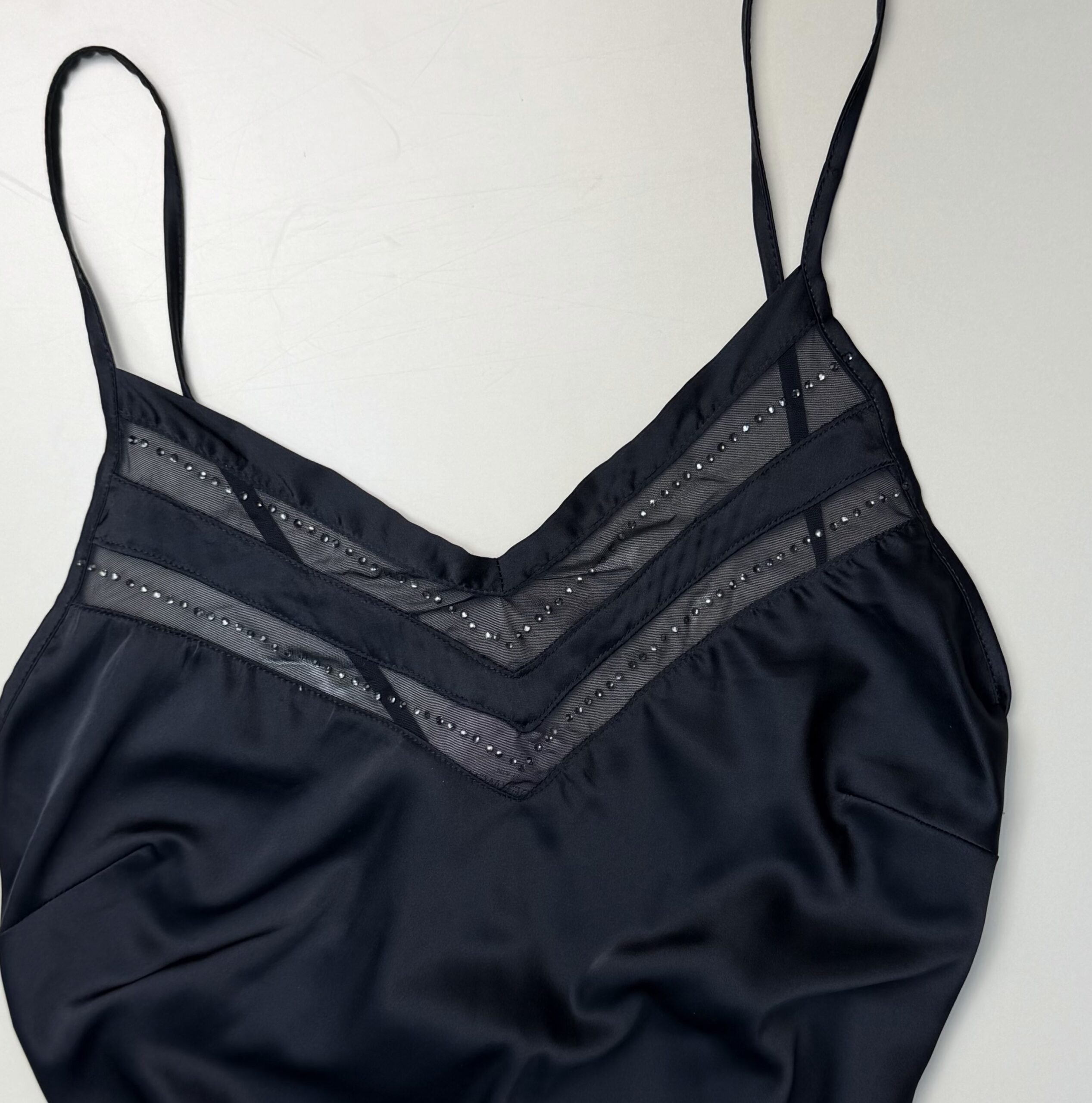 Ensemble nuisette peignoir en satin " Noir " – Image 3