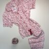 Pyjama boutonné haut demi manche H " rose cœur  "