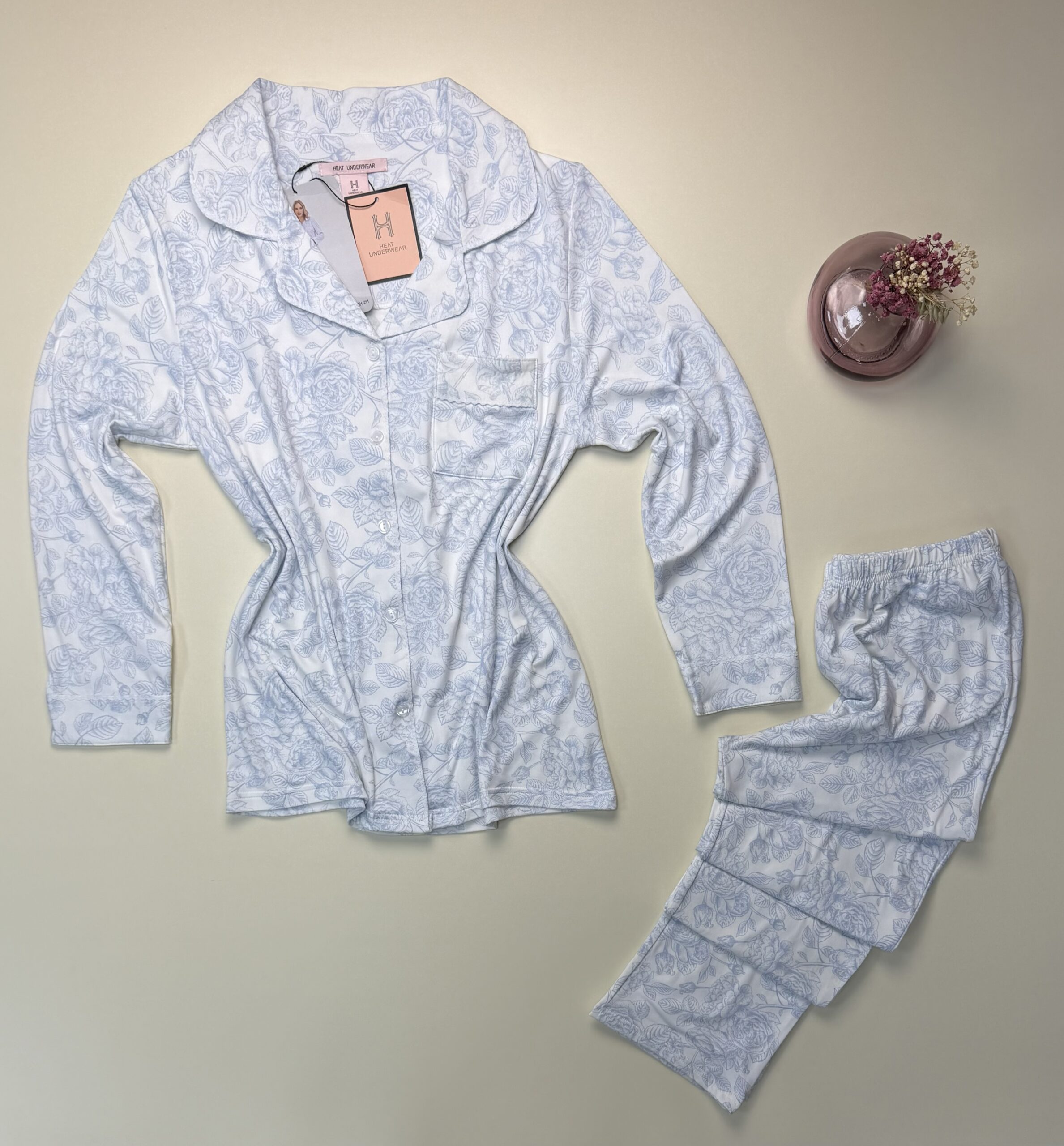 Pyjama haut manche longue boutonnée " Bleu " - H - – Image 3