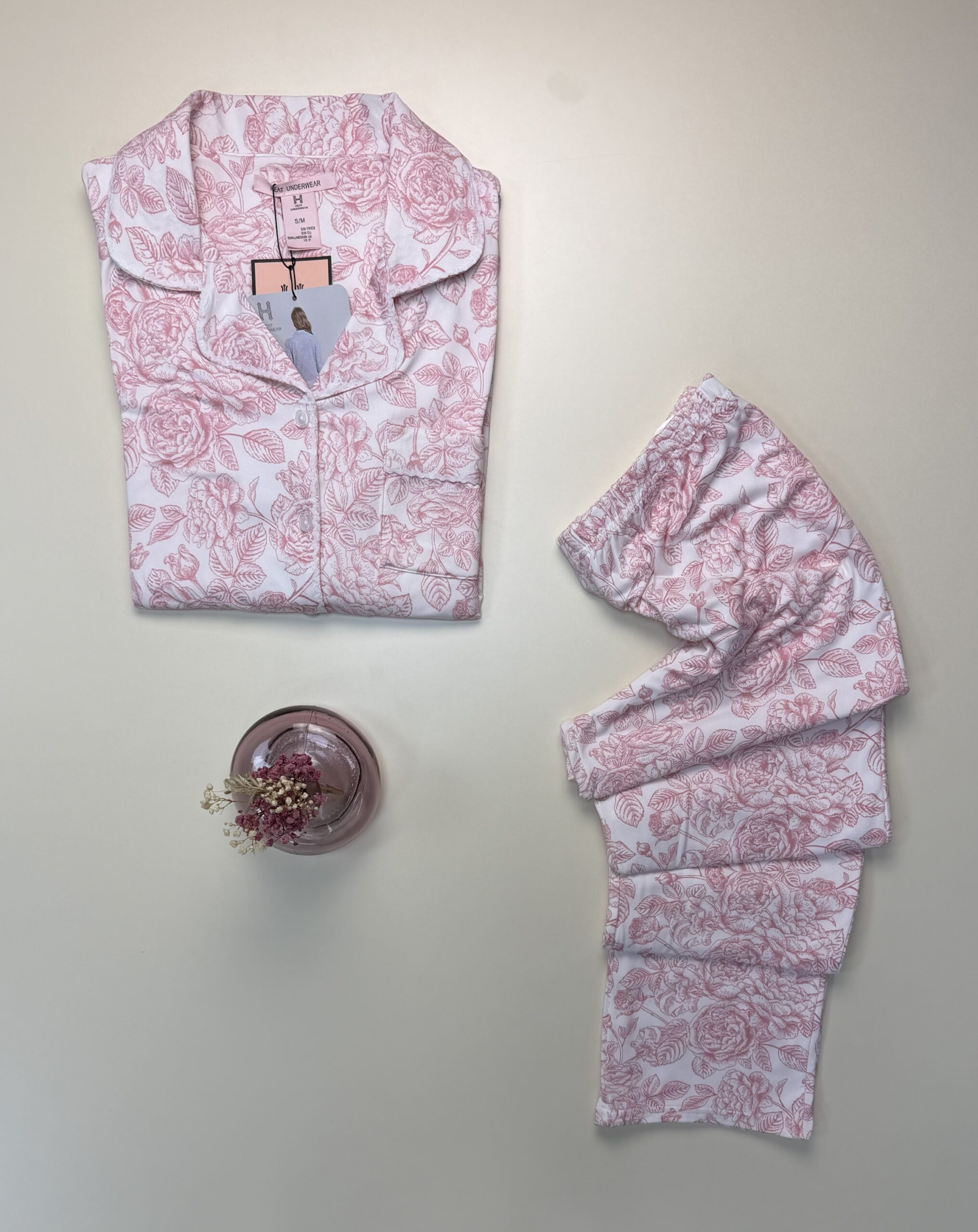 Pyjama haut manche longue boutonnée " Rose " - H - – Image 2