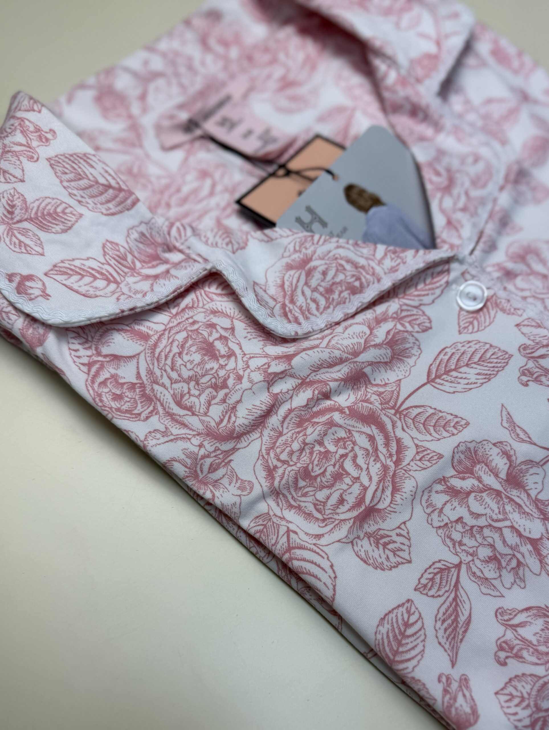 Pyjama haut manche longue boutonnée " Rose " - H - – Image 4