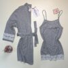 Ensemble nuisette peignoir " Gris "