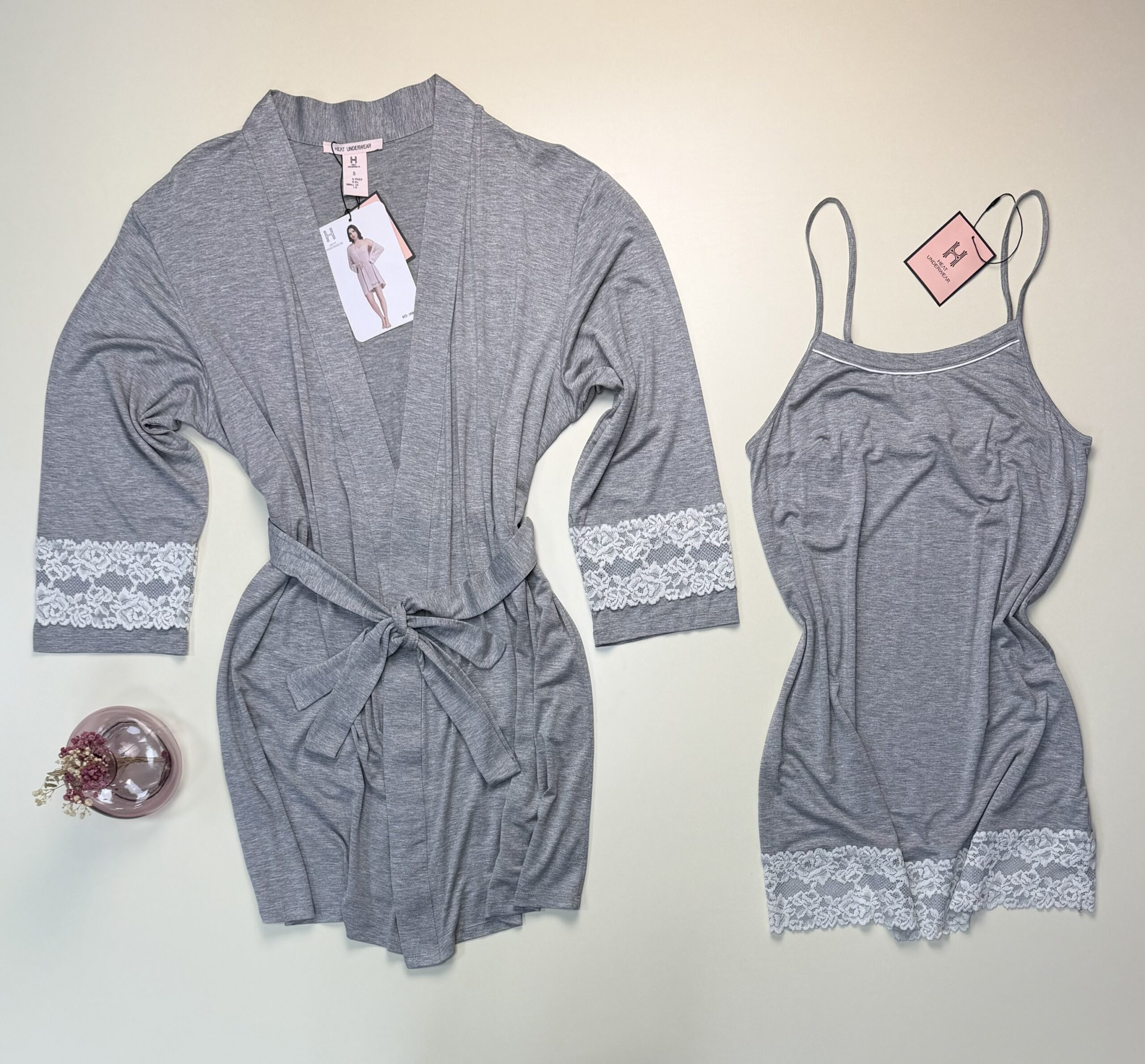 Ensemble nuisette peignoir " Gris " – Image 2
