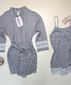 Alternative view of Ensemble nuisette peignoir " Bois de rose "