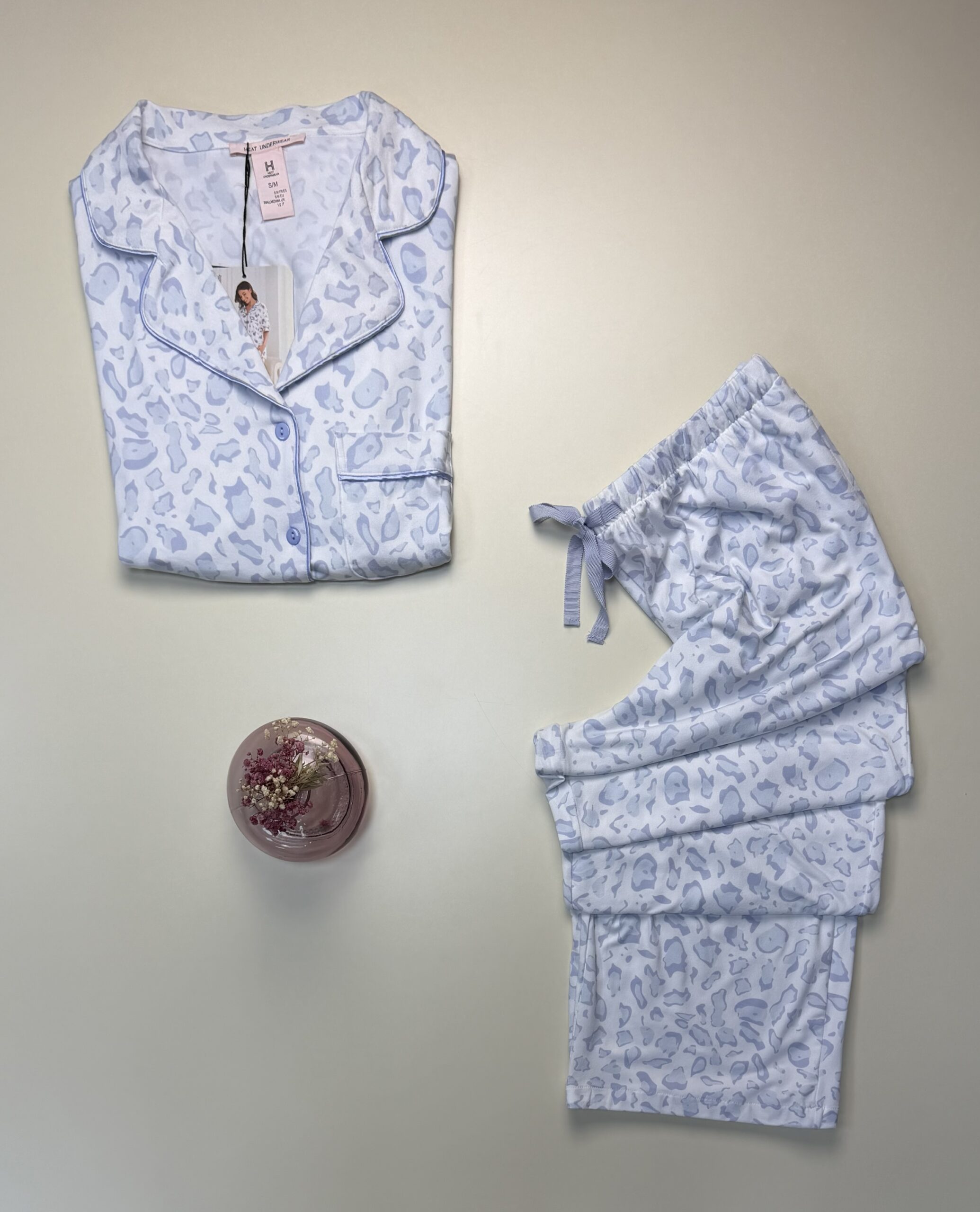 Pyjama boutonnée haut demi manche -H- " Léopard bleu " – Image 3