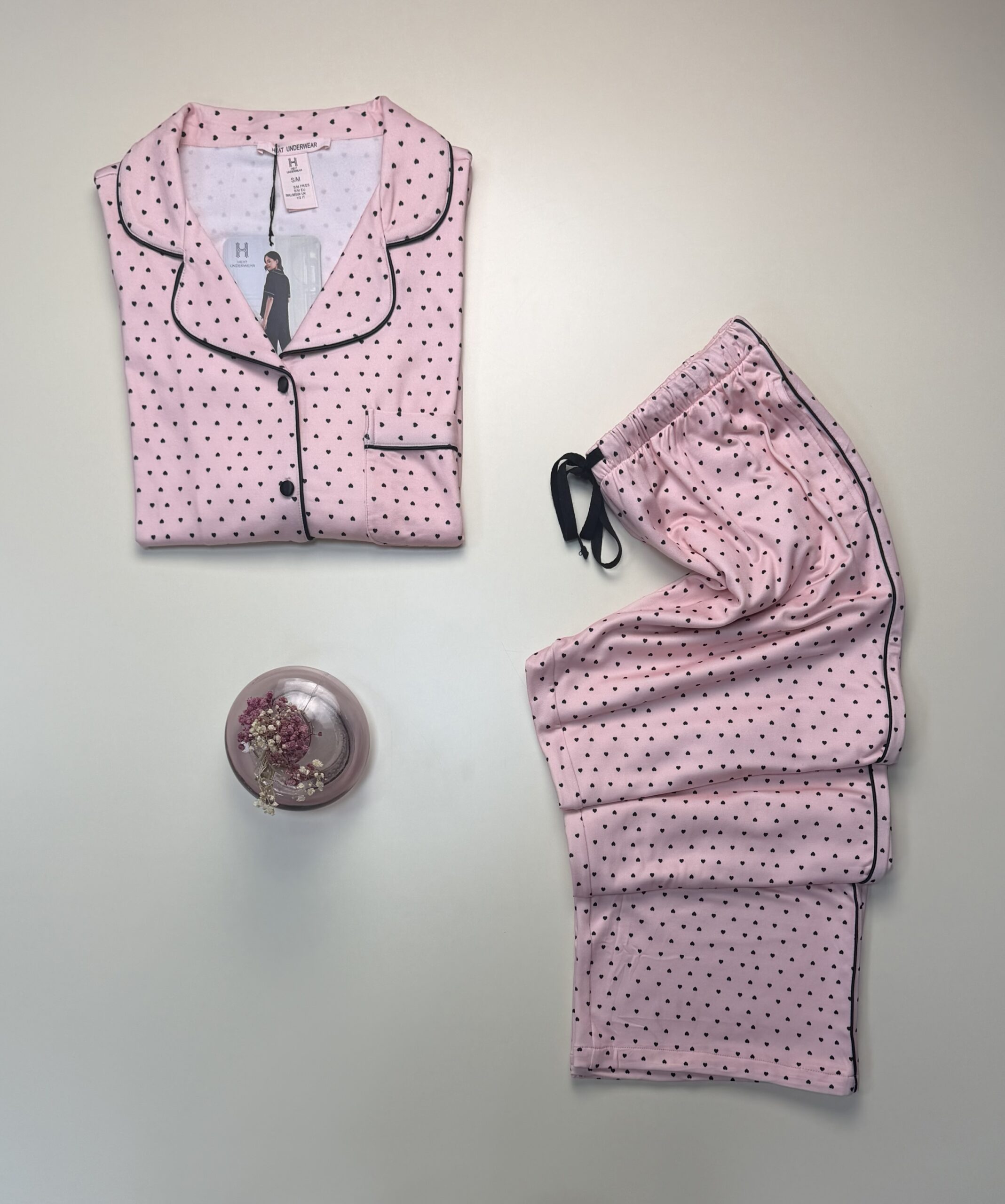 Pyjama boutonnée haut demi manche -H- " Rose " – Image 3