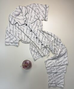 Pyjama boutonné haut demi manche " Blanc cassé "