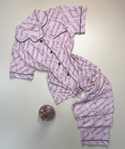 Pyjama boutonné haut demi manche " Rose "