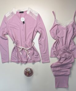 Alternative view of Pyjama 3pcs boutonnée " Rose "
