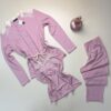 Pyjama 3pcs boutonnée " Rose "