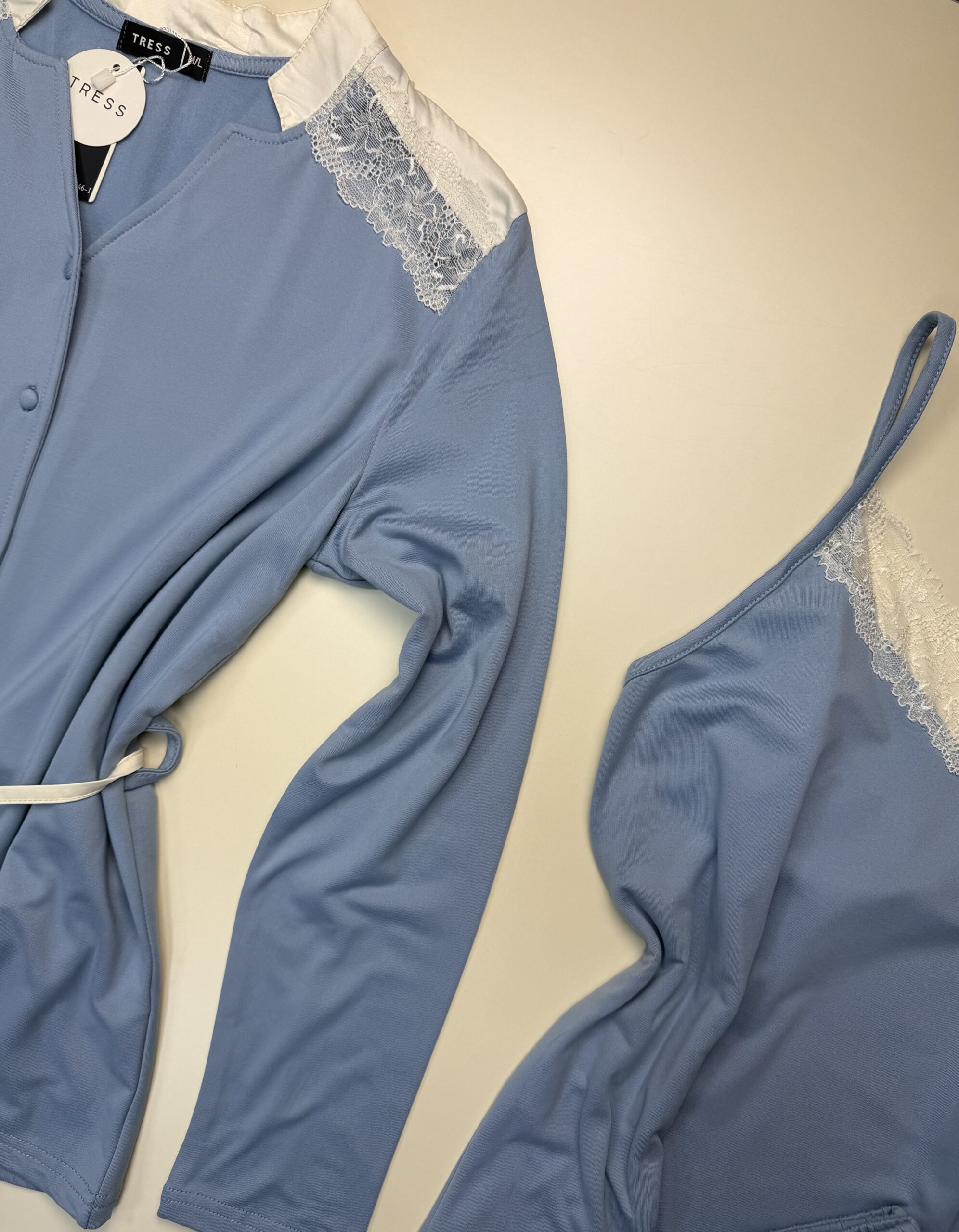 Pyjama 3pcs boutonnée " Bleu " – Image 3