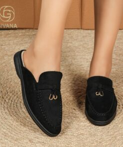 Alternative view of Mocassin ouvert - Black -