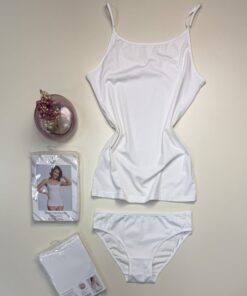 Alternative view of Bustier+bas H - coton - " Blanc "