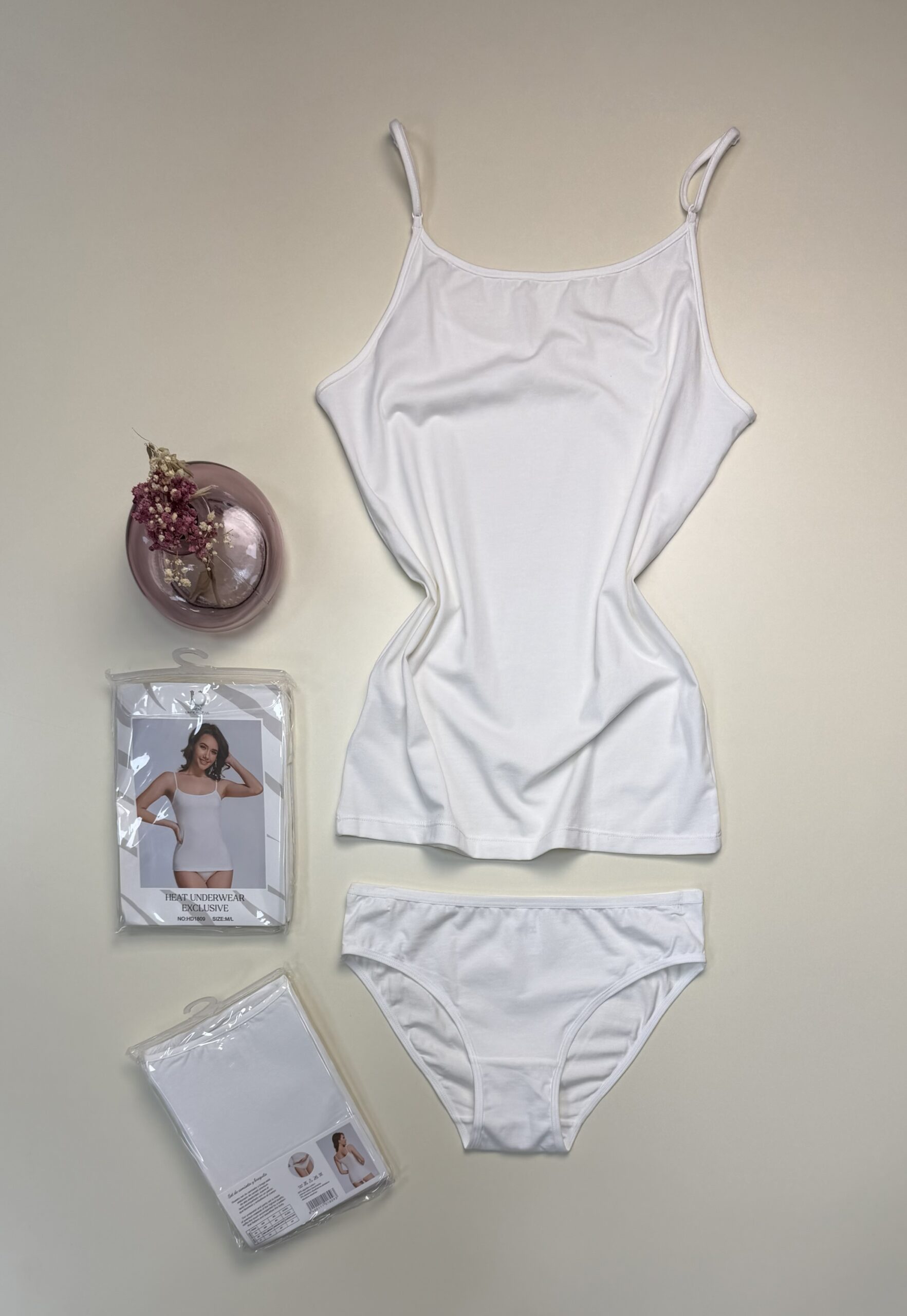 Bustier+bas H - coton - " Blanc " – Image 2