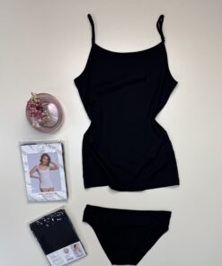 Alternative view of Bustier+bas H - coton - " Noir "