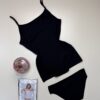 Bustier+bas H - coton - " Noir "
