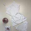 Bustier+bas H - coton - " Blanc "