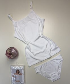 Bustier+bas H - coton - " Blanc "