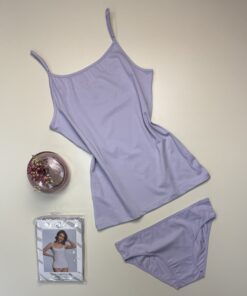 Bustier+bas H  - coton - " Mauve "