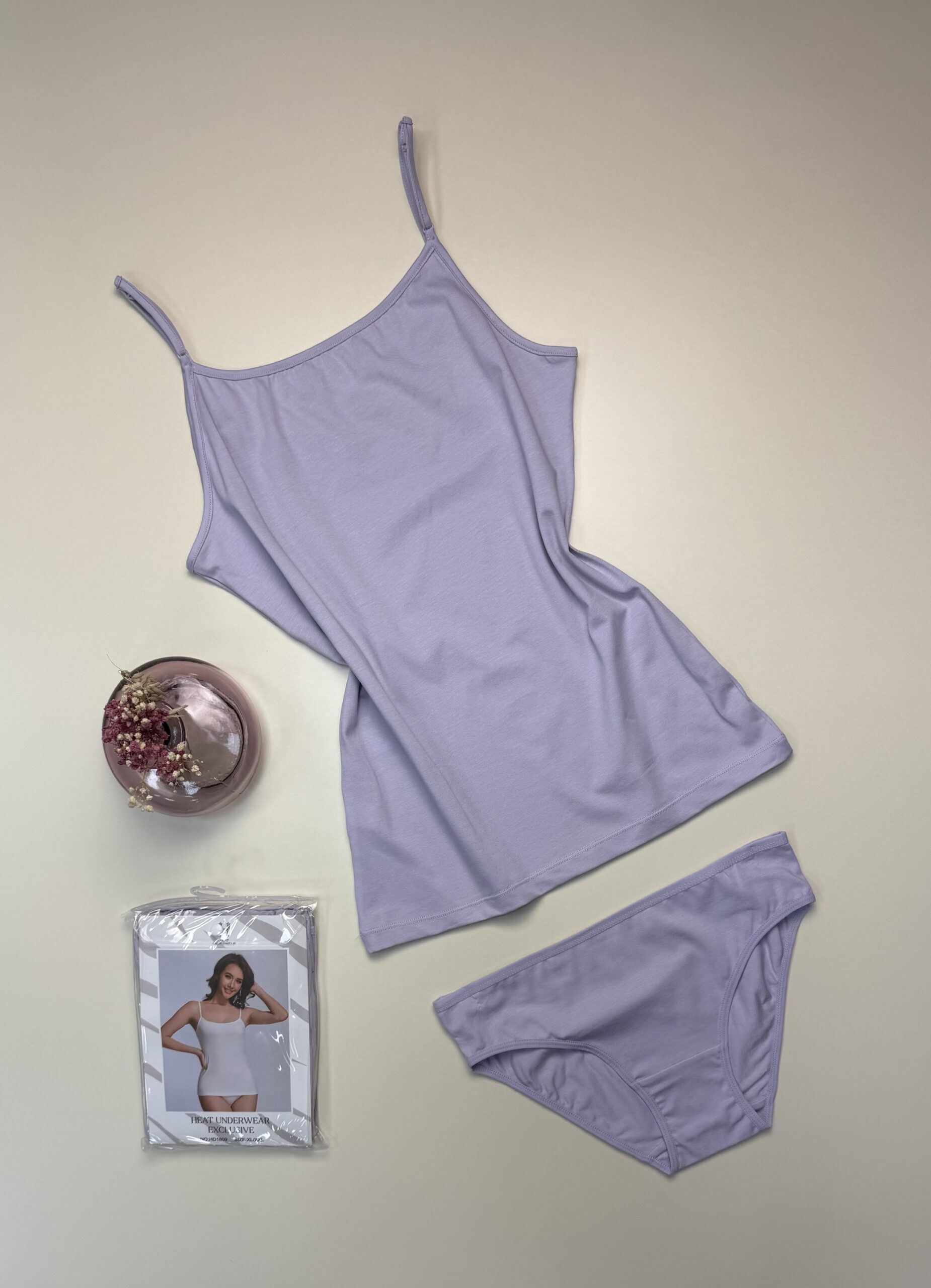 Bustier+bas H - coton - " Mauve "