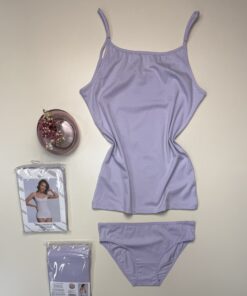 Alternative view of Bustier+bas H  - coton - " Mauve "