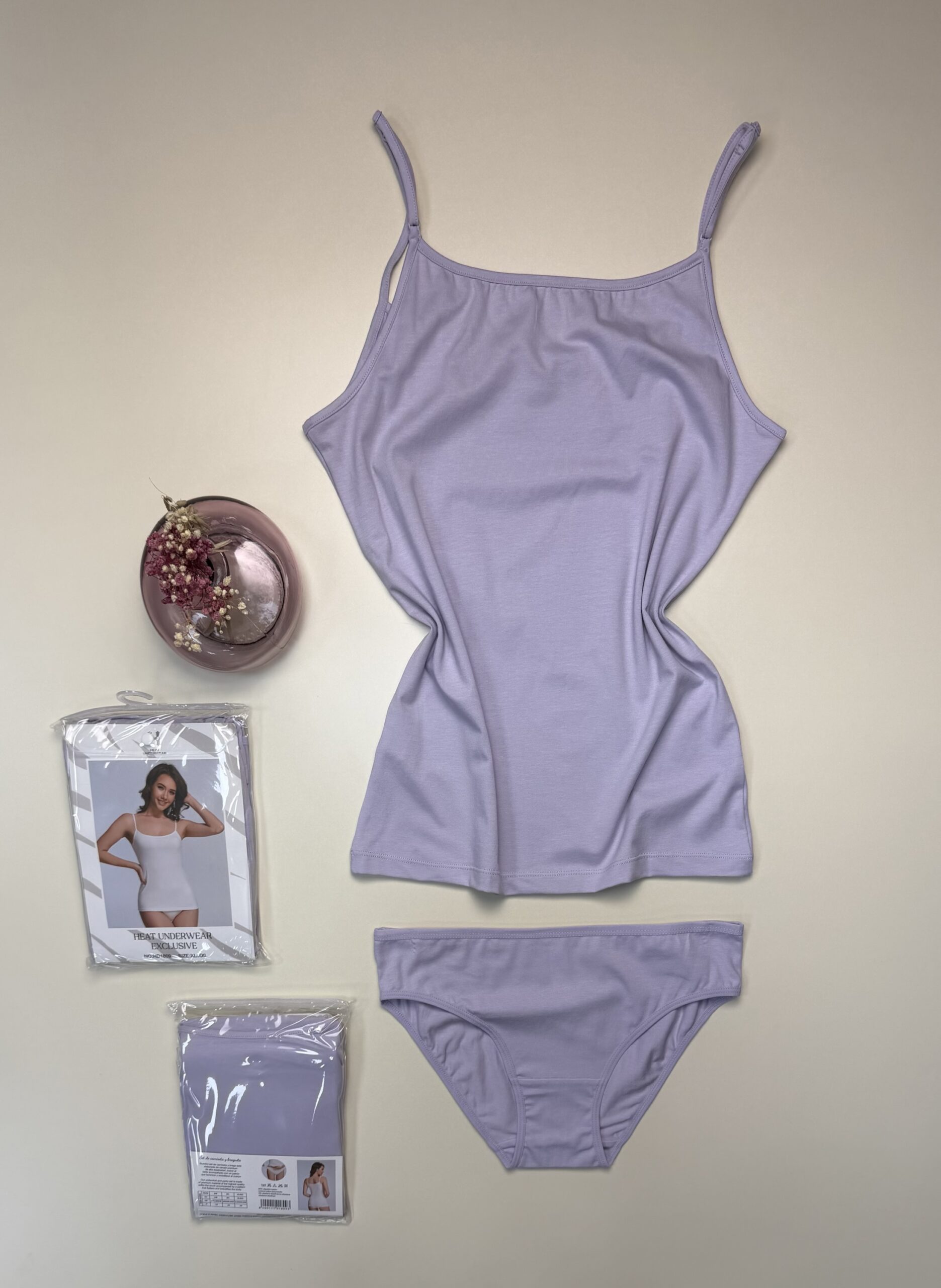 Bustier+bas H - coton - " Mauve " – Image 2
