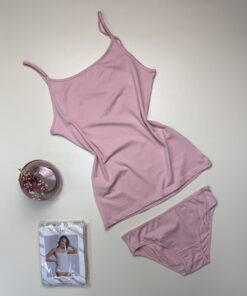 Bustier+bas H - coton - " Rose "