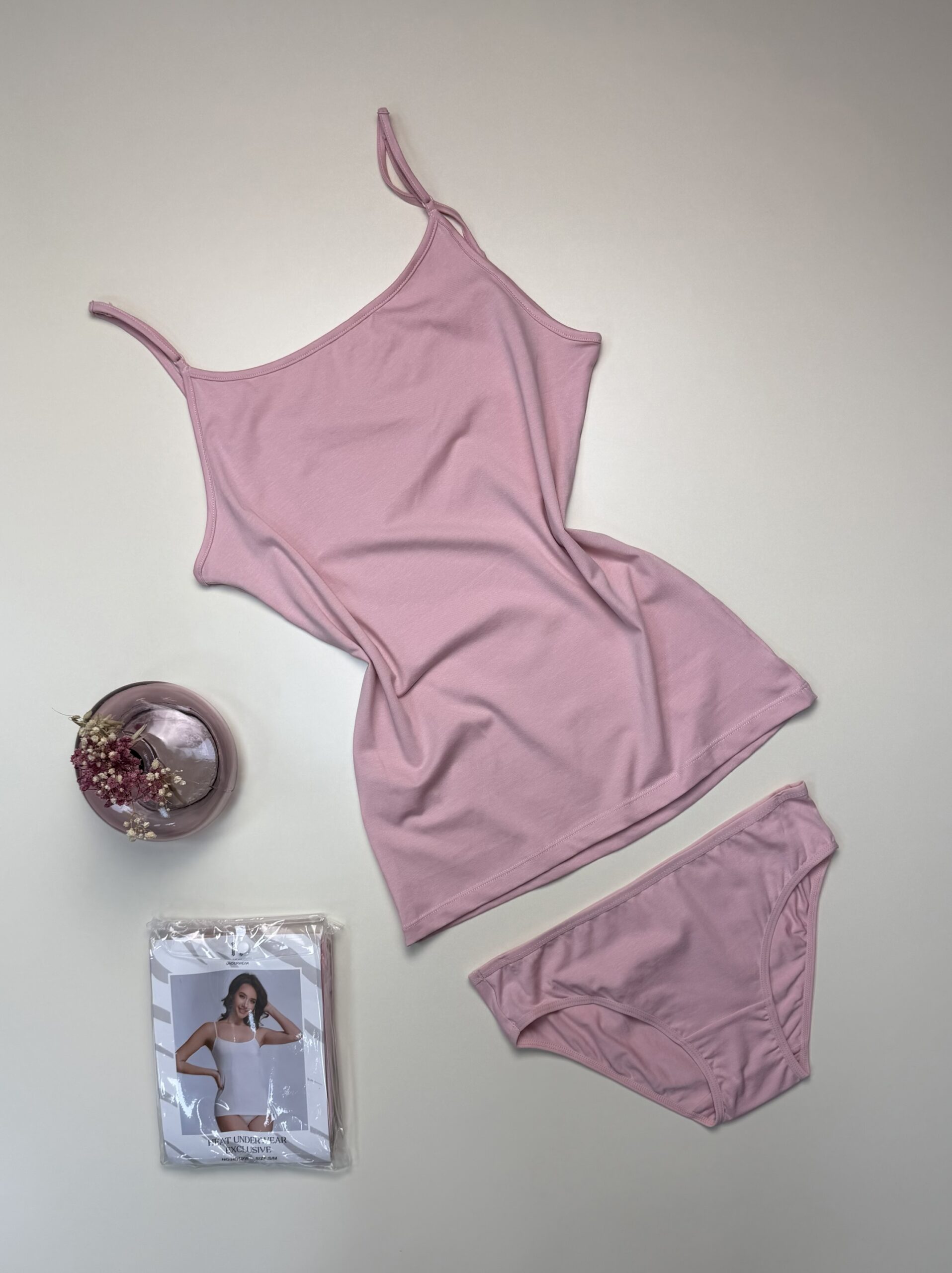 Bustier+bas H - coton - " Rose "